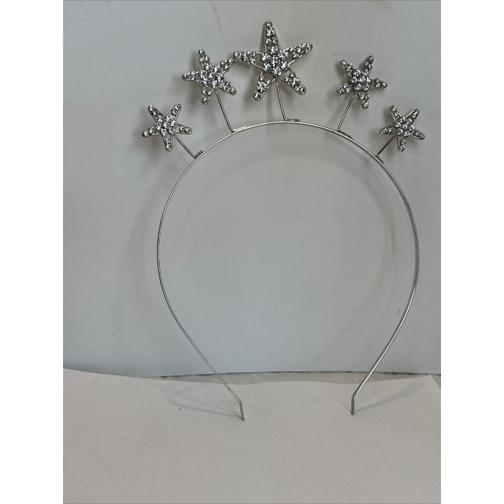 Silver tone metal Star rhinestone Headband Princess Fairy Costume